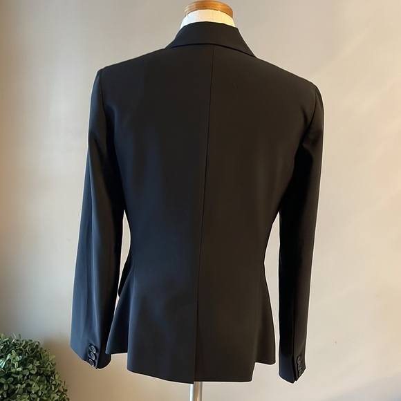 THEORY woman’s black blazer STRETCH WOOL Blend one button closure SMALL 10 (6-8) - Picture 3 of 16